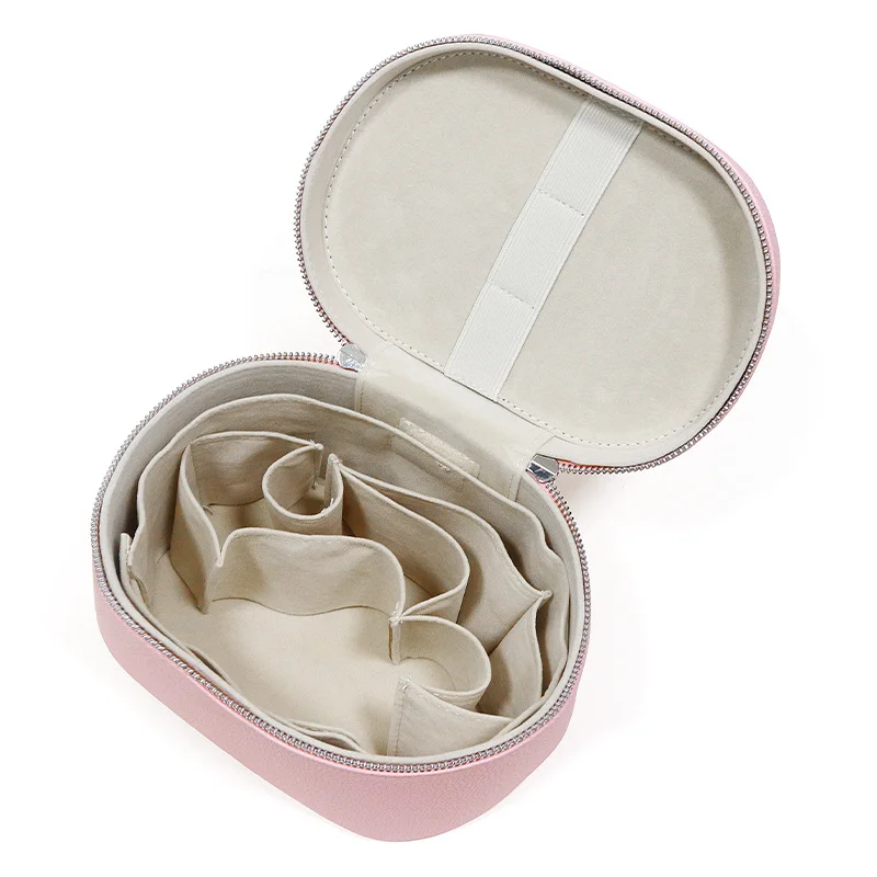 Guangzhou Fuliya Industry Co.,Ltd C-81454 This PU makeup bag features macaron colors, large capacity with compartments, smooth zipper and wide handle - for business trips, travel, and daily use.