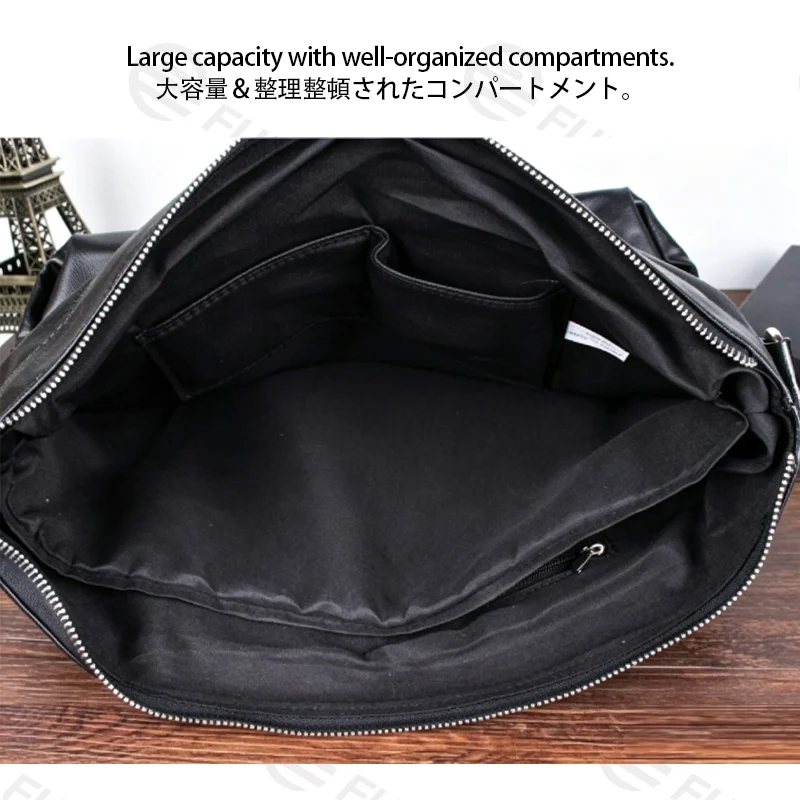 Guangzhou Fuliya Industry Co.,Ltd C-81457 This PU briefcase has organized compartments, comfortable handle, smooth zipper, detachable hook, and hand/shoulder/crossbody carry - for commuting and business.