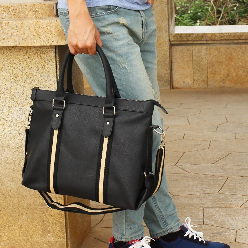Guangzhou Fuliya Industry Co.,Ltd C-81457 This PU briefcase has organized compartments, comfortable handle, smooth zipper, detachable hook, and hand/shoulder/crossbody carry - for commuting and business.