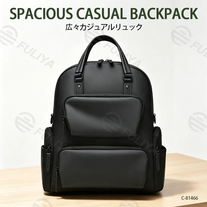 Guangzhou Fuliya Industry Co.,Ltd C-81466 This business bag fits a 15.6" laptop, has detachable straps for hand, backpack, or crossbody carry, and a trolley sleeve - for commuting, business trips, and travel.