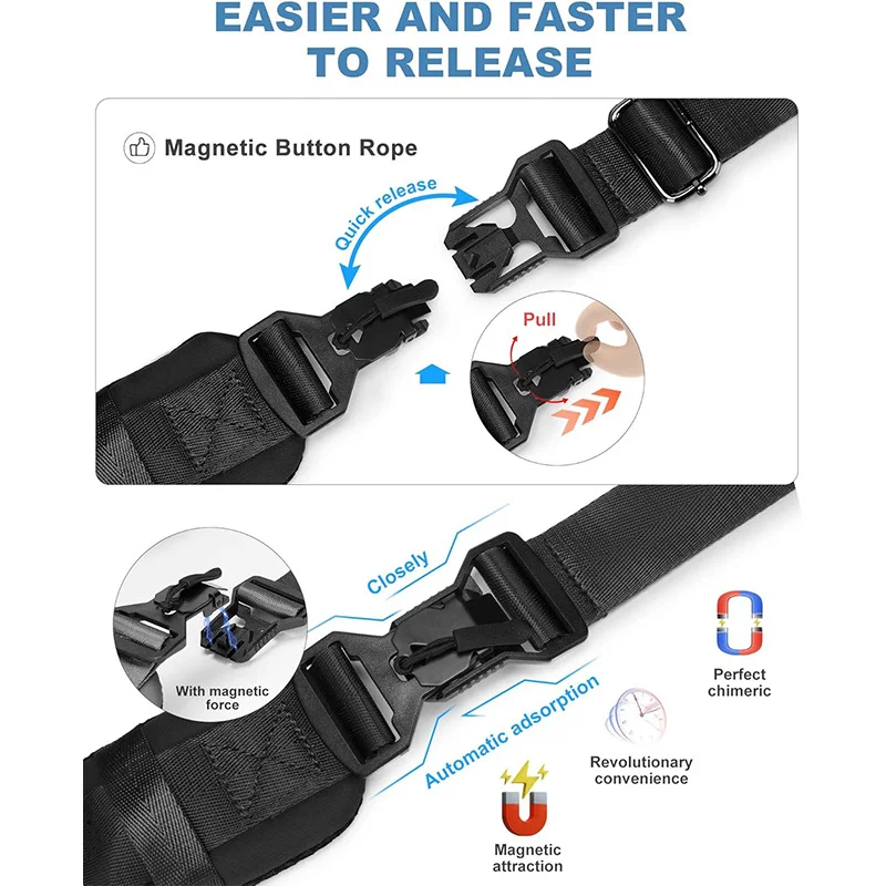 Guangzhou Fuliya Industry Co.,Ltd C-81469 This chest bag is water-repellent, has a bottle pocket and USB port, magnetic quick-release, multiple pockets - for travel, shopping, and fitness.