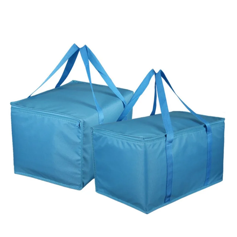 Guangzhou Fuliya Industry Co.,Ltd C-80902 Thickened lattice aluminum foil insulated bag, water-resistant, anti-corrosive and tear-resistant, collapsible, solid feet, nylon woven handle, and smooth zipper - for seafood, food delivery, and takeout.