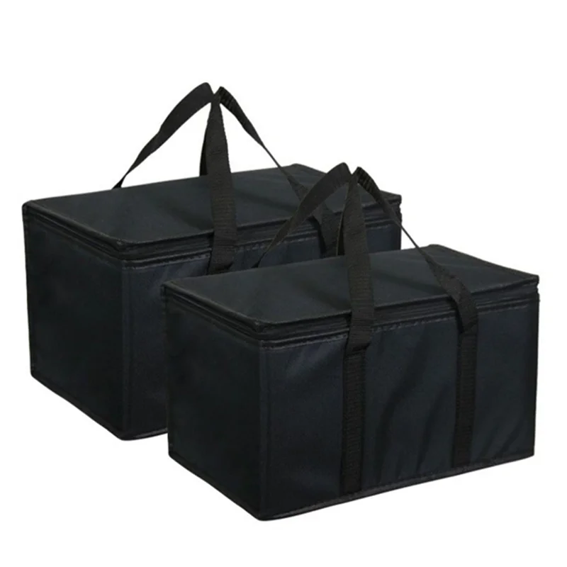Guangzhou Fuliya Industry Co.,Ltd C-80902 Thickened lattice aluminum foil insulated bag, water-resistant, anti-corrosive and tear-resistant, collapsible, solid feet, nylon woven handle, and smooth zipper - for seafood, food delivery, and takeout.