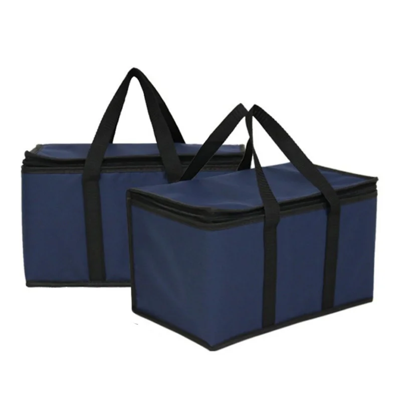 Guangzhou Fuliya Industry Co.,Ltd C-80902 Thickened lattice aluminum foil insulated bag, water-resistant, anti-corrosive and tear-resistant, collapsible, solid feet, nylon woven handle, and smooth zipper - for seafood, food delivery, and takeout.