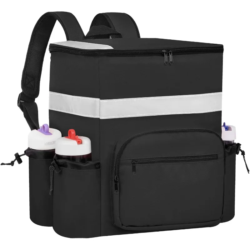 Guangzhou Fuliya Industry Co.,Ltd C-80904 36L pizza delivery insulated backpack, 600D Oxford fabric, water-resistant, padded straps, breathable back pad, and dual zipper - holds 8 pizzas or 12 cans for food delivery.