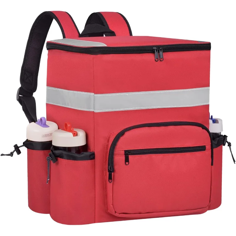 Guangzhou Fuliya Industry Co.,Ltd C-80904 36L pizza delivery insulated backpack, 600D Oxford fabric, water-resistant, padded straps, breathable back pad, and dual zipper - holds 8 pizzas or 12 cans for food delivery.