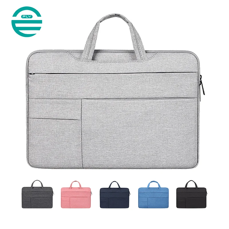 Guangzhou Fuliya Industry Co.,Ltd C-80906 Lightweight multi-compartment laptop bag, thickened plush lining, hidden carry handle, rear document pocket, and Velcro design - multiple colors for 13.3/15.4/15.6-inch laptops.