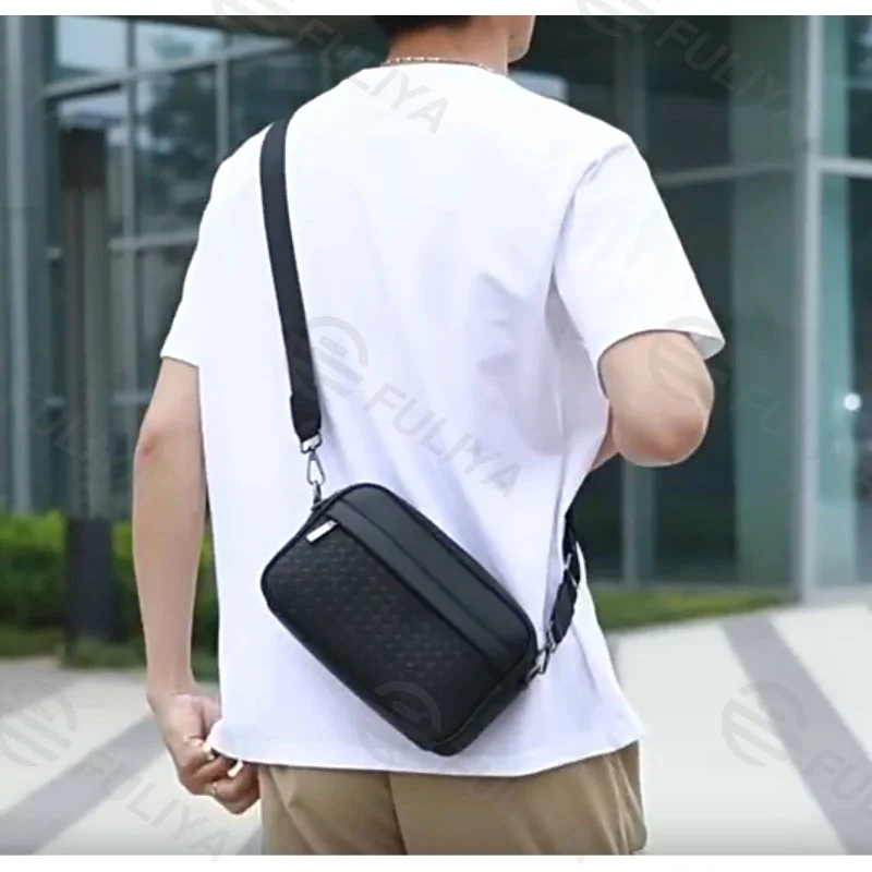 Guangzhou Fuliya Industry Co.,Ltd C-80912 Men's multi-functional shoulder/crossbody bag, water-repellent and wear-resistant, large capacity, multi-layer storage, approx. 0.3kg, adjustable strap - for commuting, outdoor, and daily use.