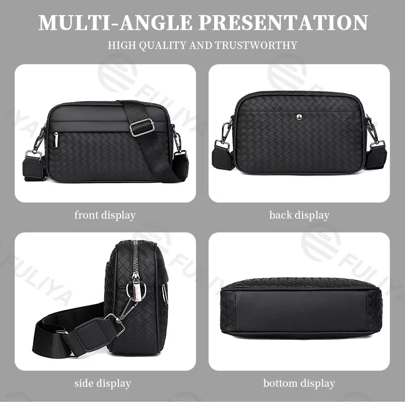 Guangzhou Fuliya Industry Co.,Ltd C-80912 Men's multi-functional shoulder/crossbody bag, water-repellent and wear-resistant, large capacity, multi-layer storage, approx. 0.3kg, adjustable strap - for commuting, outdoor, and daily use.