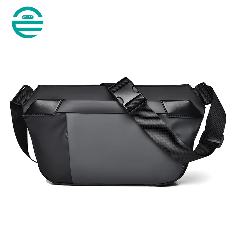Guangzhou Fuliya Industry Co.,Ltd C-80913  Men's utility crossbody bag, water-repellent, multi-layer storage, fits 7.9" iPad, heavy-duty buckle, quick-release clip, and adjustable strap - for cycling, commuting, and outdoor.
