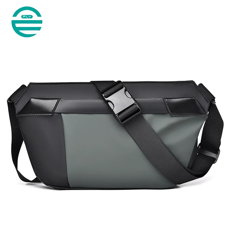 Guangzhou Fuliya Industry Co.,Ltd C-80913  Men's utility crossbody bag, water-repellent, multi-layer storage, fits 7.9" iPad, heavy-duty buckle, quick-release clip, and adjustable strap - for cycling, commuting, and outdoor.