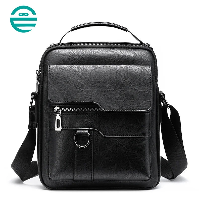 Guangzhou Fuliya Industry Co.,Ltd C-80915  Men's vintage crossbody bag, textured leather, compact body with large capacity, multi-pockets, and quality hardware - shoulder, crossbody, or hand carry for business, commuting, and daily use.