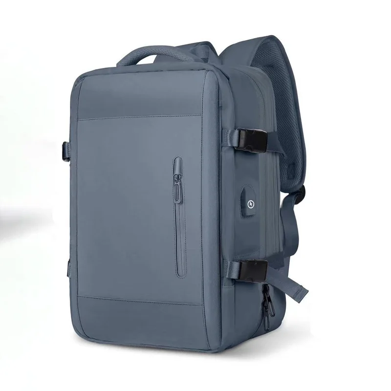 Guangzhou Fuliya Industry Co.,Ltd C-80925 New expandable backpack, water-resistant, 28L to 40L, laptop compartment, wet/dry pocket, anti-theft rear pocket, USB port, and luggage strap - for commuting, travel, and business trips.