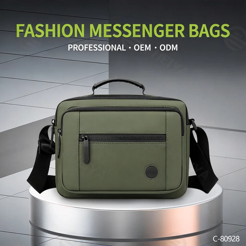 Guangzhou Fuliya Industry Co.,Ltd C-80928 New men's utility crossbody bag, high-density nylon, multi-layer large capacity, anti-theft rear pocket, and durable comfortable handle - for sports, commuting, and cycling.