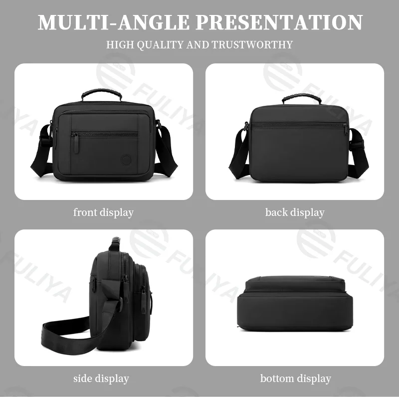 Guangzhou Fuliya Industry Co.,Ltd C-80928 New men's utility crossbody bag, high-density nylon, multi-layer large capacity, anti-theft rear pocket, and durable comfortable handle - for sports, commuting, and cycling.