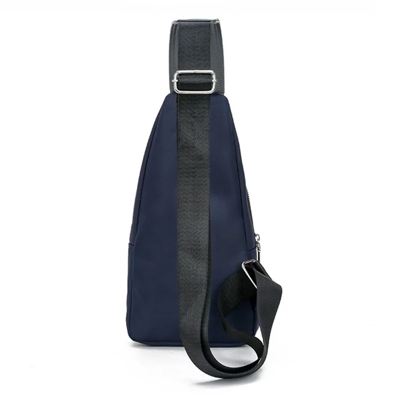 Guangzhou Fuliya Industry Co.,Ltd C-80929 Men's Oxford chest bag, minimalist business design, headphone hole, adjustable strap, hidden zipper pocket, and USB port - for commuting, daily use, and travel.