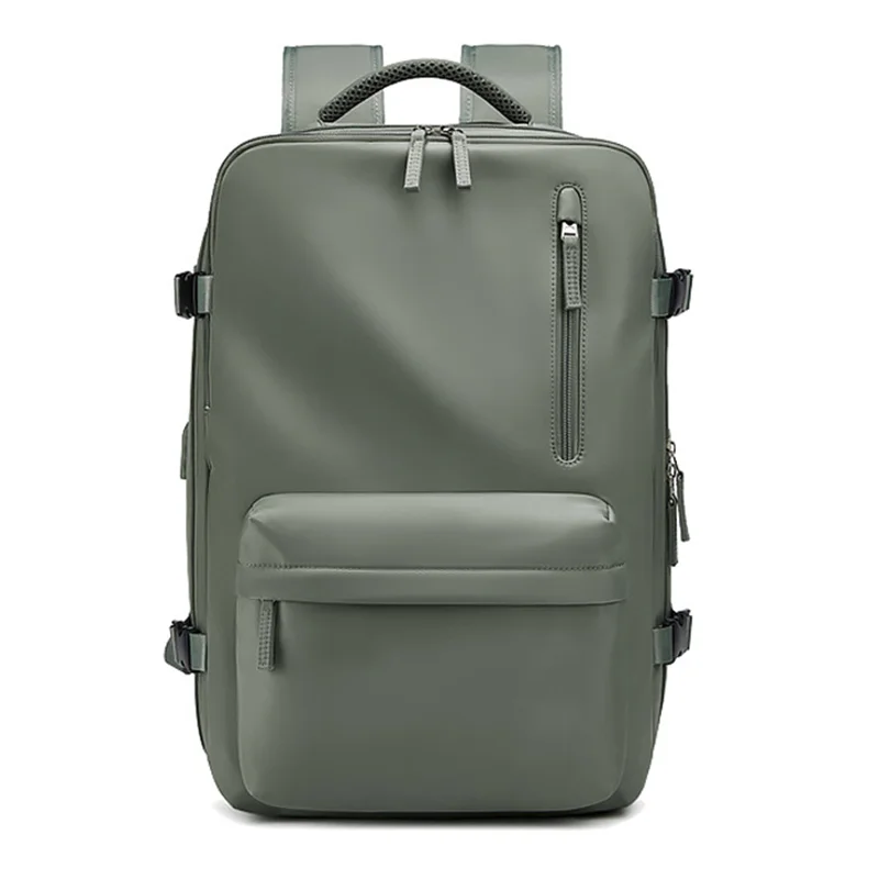 Guangzhou Fuliya Industry Co.,Ltd C-80933 Lightweight backpack, 23L expandable to 39L, 180° opening, large capacity for a 16" laptop and 5-7 days of gear, with shoe compartment, wet/dry pocket, USB port, 3D cushioning back pad, and luggage strap.