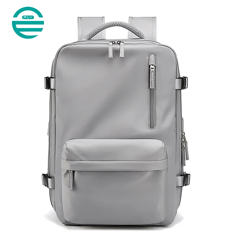 Guangzhou Fuliya Industry Co.,Ltd C-80933 Lightweight backpack, 23L expandable to 39L, 180° opening, large capacity for a 16" laptop and 5-7 days of gear, with shoe compartment, wet/dry pocket, USB port, 3D cushioning back pad, and luggage strap.