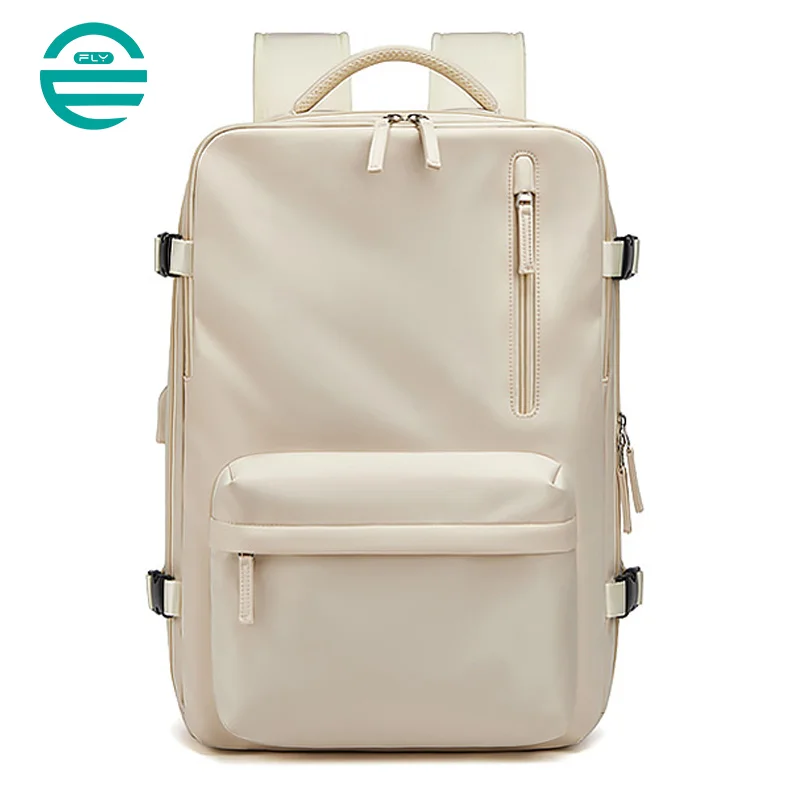 Guangzhou Fuliya Industry Co.,Ltd C-80933 Lightweight backpack, 23L expandable to 39L, 180° opening, large capacity for a 16" laptop and 5-7 days of gear, with shoe compartment, wet/dry pocket, USB port, 3D cushioning back pad, and luggage strap.