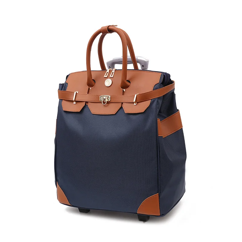 Guangzhou Fuliya Industry Co.,Ltd C-80935 Short-trip trolley bag, large capacity with multi-layer structure, holds clothes, sunglasses, phone, and more for travel needs - lightweight hand or pull carry for men and women on short trips.