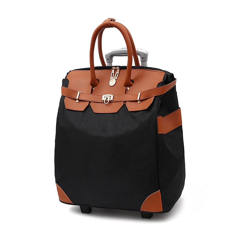 Guangzhou Fuliya Industry Co.,Ltd C-80935 Short-trip trolley bag, large capacity with multi-layer structure, holds clothes, sunglasses, phone, and more for travel needs - lightweight hand or pull carry for men and women on short trips.