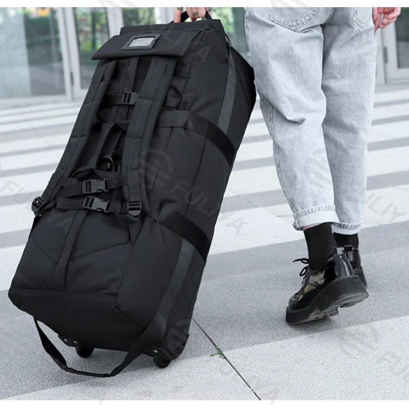 Guangzhou Fuliya Industry Co.,Ltd C-80936 Multi-functional large-capacity travel bag, backpack, handbag, or trolley carry, silent wheels, anti-scratch pad, and adjustable buckle, foldable - for daily use, travel, and outdoor.