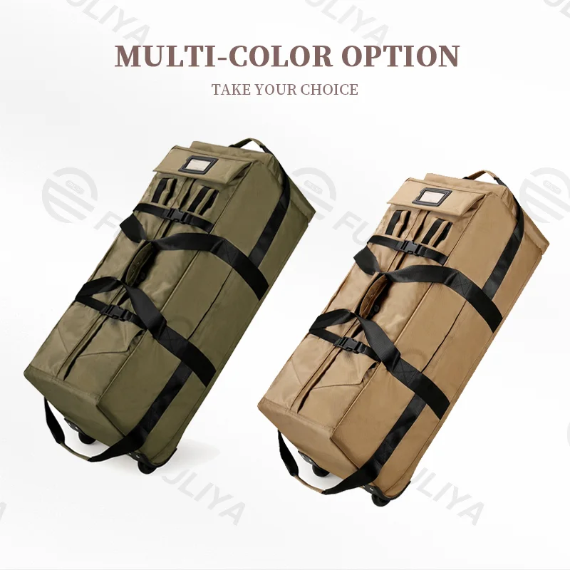 Guangzhou Fuliya Industry Co.,Ltd C-80936 Multi-functional large-capacity travel bag, backpack, handbag, or trolley carry, silent wheels, anti-scratch pad, and adjustable buckle, foldable - for daily use, travel, and outdoor.
