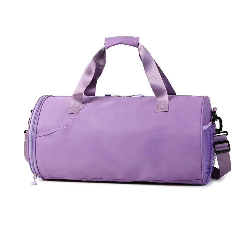 Guangzhou Fuliya Industry Co.,Ltd C-80939 Dry-wet travel duffel with shoe compartment, front zip pocket, and trolley belt. Waterproof, large capacity. For gym, sports, and weekend trips.