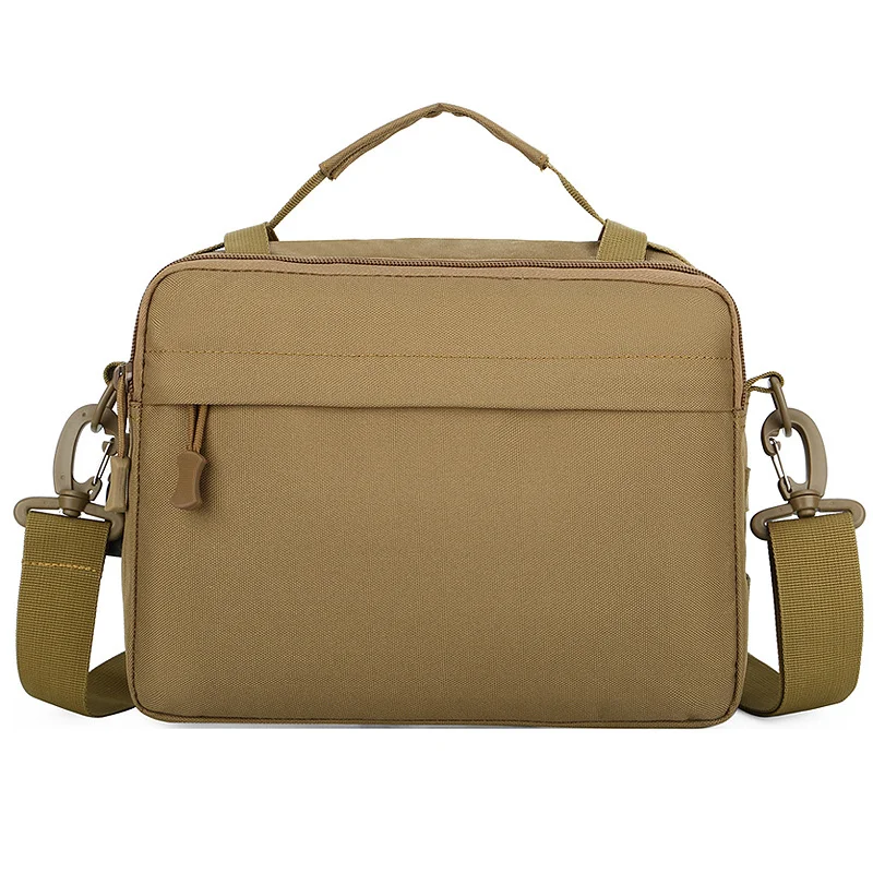 Guangzhou Fuliya Industry Co.,Ltd C-80941 Camouflage tactical messenger bag with detachable hooks and external USB charging port. 3-way carry (shoulder/crossbody/hand). For outdoor and daily commute.
