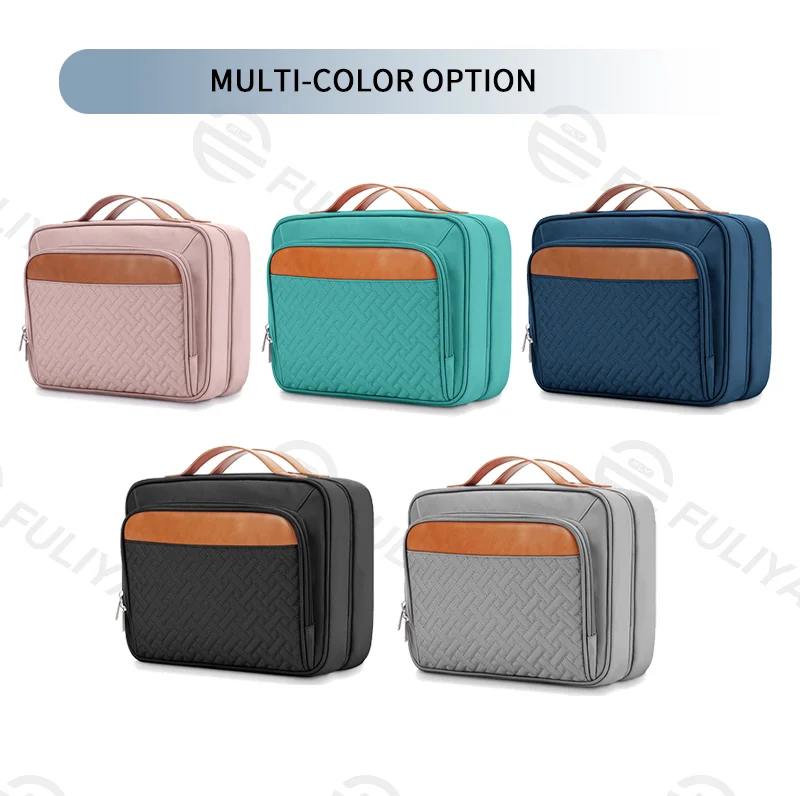 Guangzhou Fuliya Industry Co.,Ltd C-80942  Multi-color hanging toiletry bag, extra-large capacity for full-size bottles. Removable clear pocket and 360° hook. For travel, business trips, and daily use.