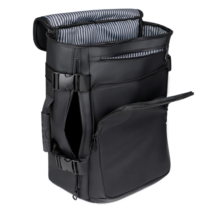 Guangzhou Fuliya Industry Co.,Ltd C-80945 Premium multi-functional business backpack, large-capacity multi-layer storage. Side opening, stowable straps convert to a crossbody. Lightweight & breathable for commuting and business trips.