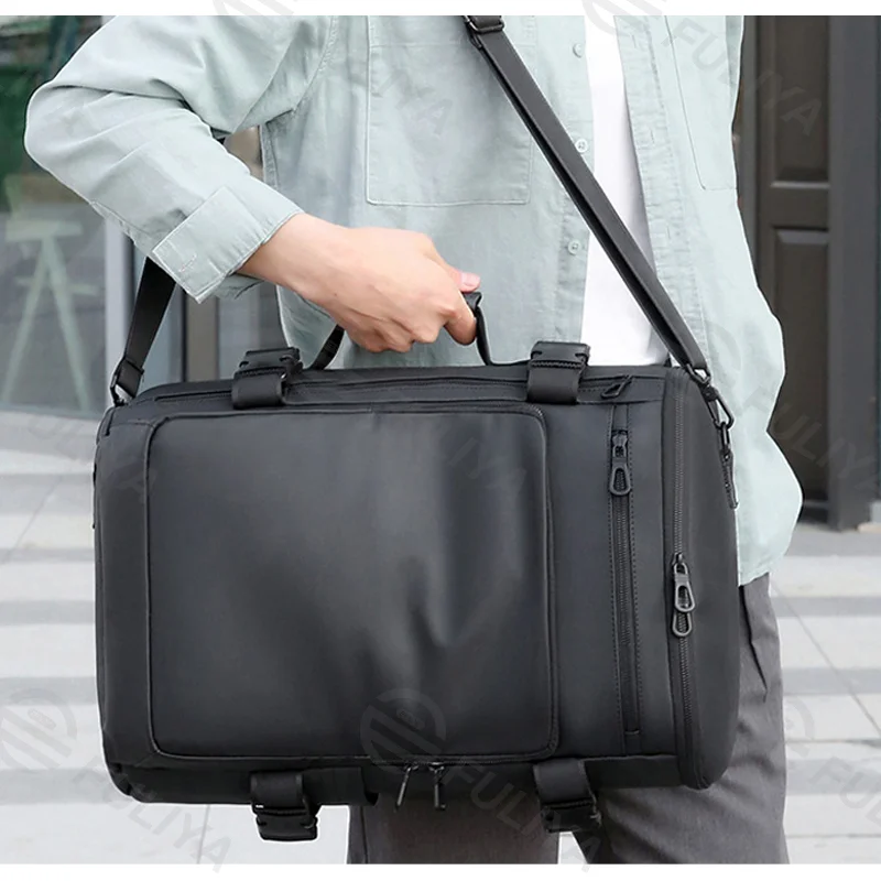 Guangzhou Fuliya Industry Co.,Ltd C-80945 Premium multi-functional business backpack, large-capacity multi-layer storage. Side opening, stowable straps convert to a crossbody. Lightweight & breathable for commuting and business trips.