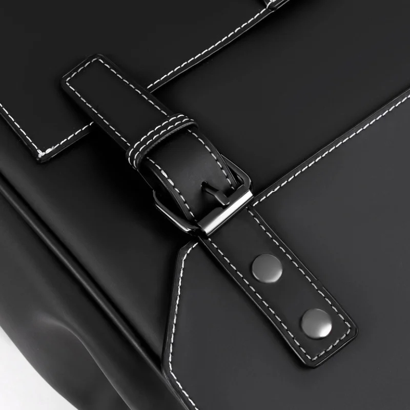 Guangzhou Fuliya Industry Co.,Ltd C-80946 Retro waterproof PU leather backpack with large multi-layer storage. Features double magnetic buckle flap and hidden back pocket. For school, office, and daily commute.