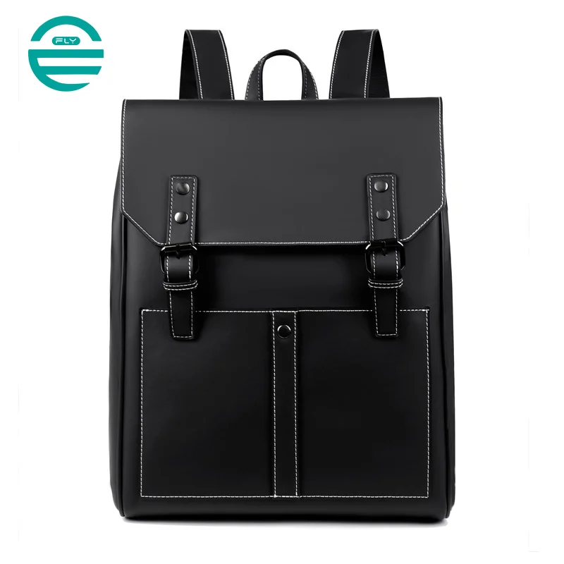 Guangzhou Fuliya Industry Co.,Ltd C-80946 Retro waterproof PU leather backpack with large multi-layer storage. Features double magnetic buckle flap and hidden back pocket. For school, office, and daily commute.