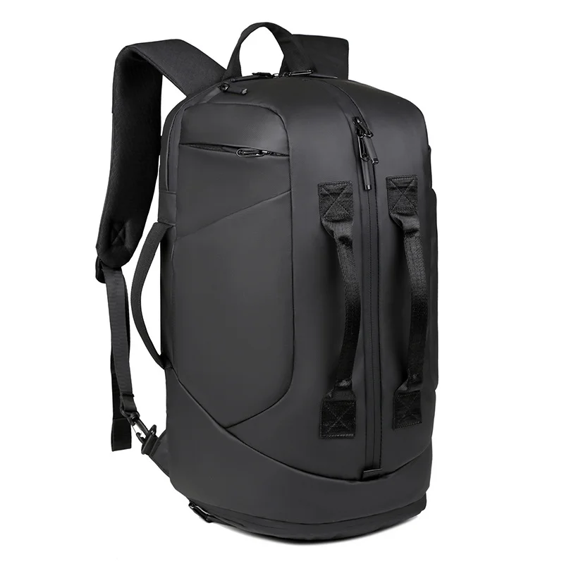 Guangzhou Fuliya Industry Co.,Ltd C-80947 Water-resistant multi-functional backpack with shoe compartment, laptop sleeve, and trolley belt. Backpack or hand carry. For travel, boarding, and commuting.