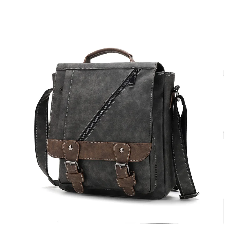 Guangzhou Fuliya Industry Co.,Ltd C-80949 Retro scratch & water-resistant shoulder bag with multi-compartment storage. Comfort pad, 3-way carry (shoulder/crossbody/hand). For commuting and daily use.