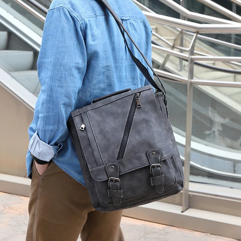 Guangzhou Fuliya Industry Co.,Ltd C-80949 Retro scratch & water-resistant shoulder bag with multi-compartment storage. Comfort pad, 3-way carry (shoulder/crossbody/hand). For commuting and daily use.