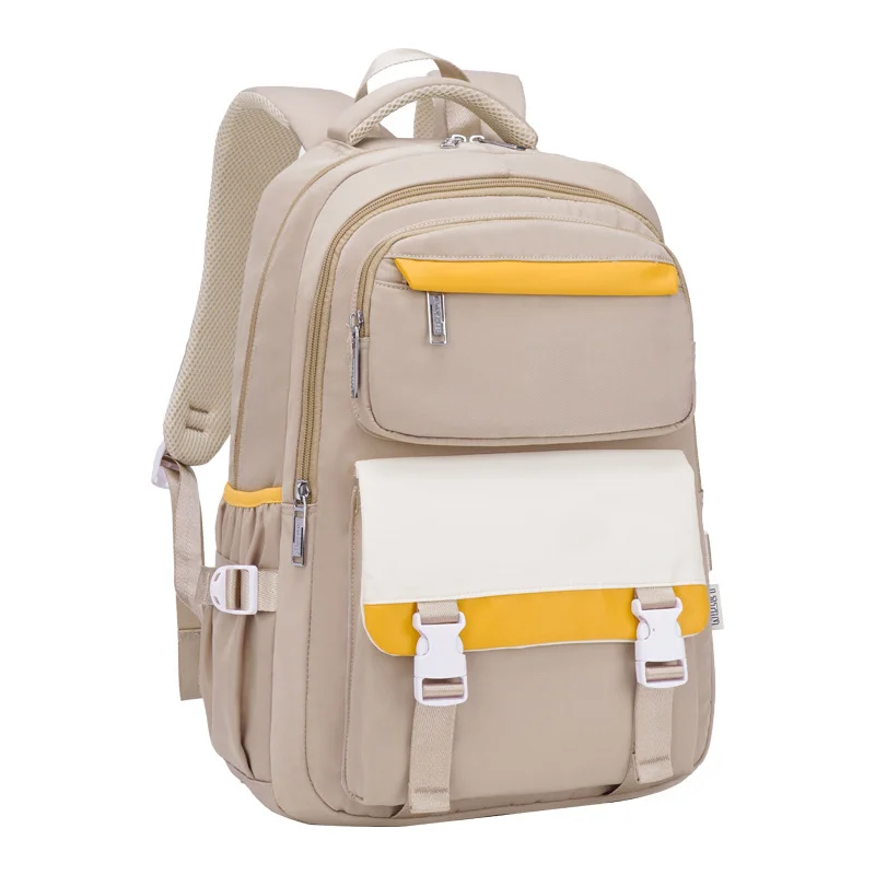 Guangzhou Fuliya Industry Co.,Ltd C-80950 Large-capacity water-resistant backpack with multi-layer zip pockets, side pockets, and trolley sleeve. Rainproof and durable. For junior high, high school, and college students.