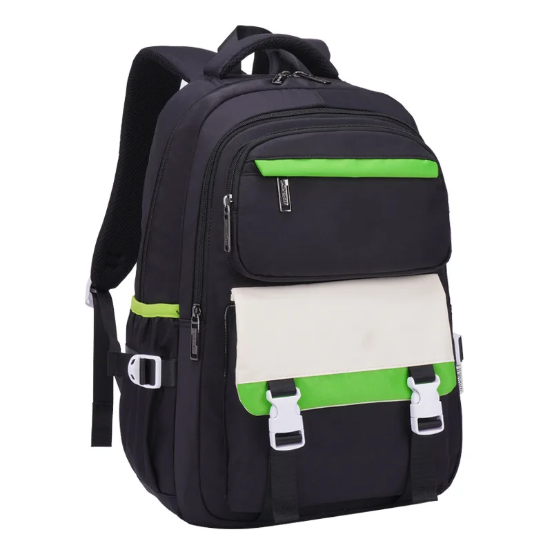 Guangzhou Fuliya Industry Co.,Ltd C-80950 Large-capacity water-resistant backpack with multi-layer zip pockets, side pockets, and trolley sleeve. Rainproof and durable. For junior high, high school, and college students.