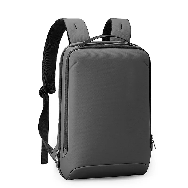 Guangzhou Fuliya Industry Co.,Ltd C-80952 Slim hard-shell water-resistant backpack with laptop, digital, and wet/dry compartments. Features dual USB ports, honeycomb back pad, anti-theft pocket, and trolley strap. For business commuting and travel.