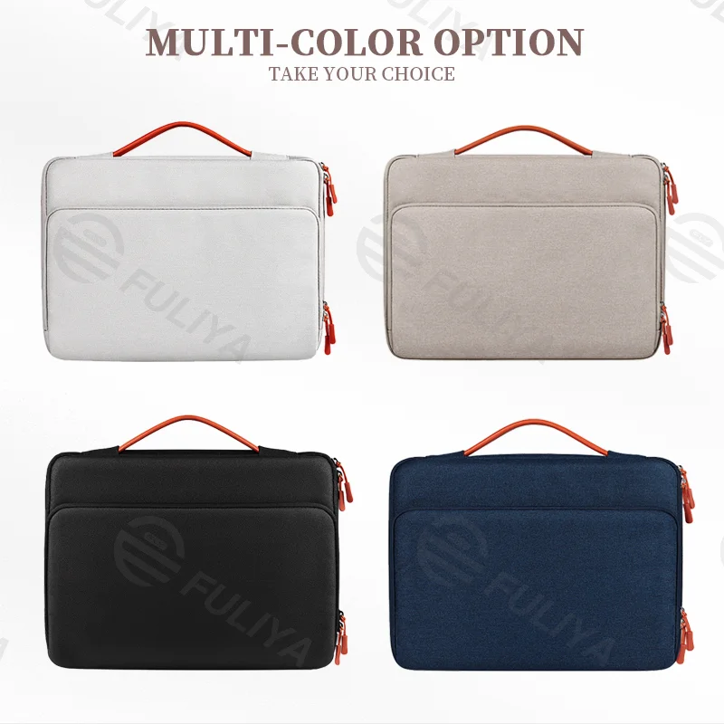 Guangzhou Fuliya Industry Co.,Ltd C-80954 16-inch shockproof laptop bag with 360° padding. Full-open design with laptop and accessory compartments, trolley sleeve, and retractable handle. For commuting and business trips.