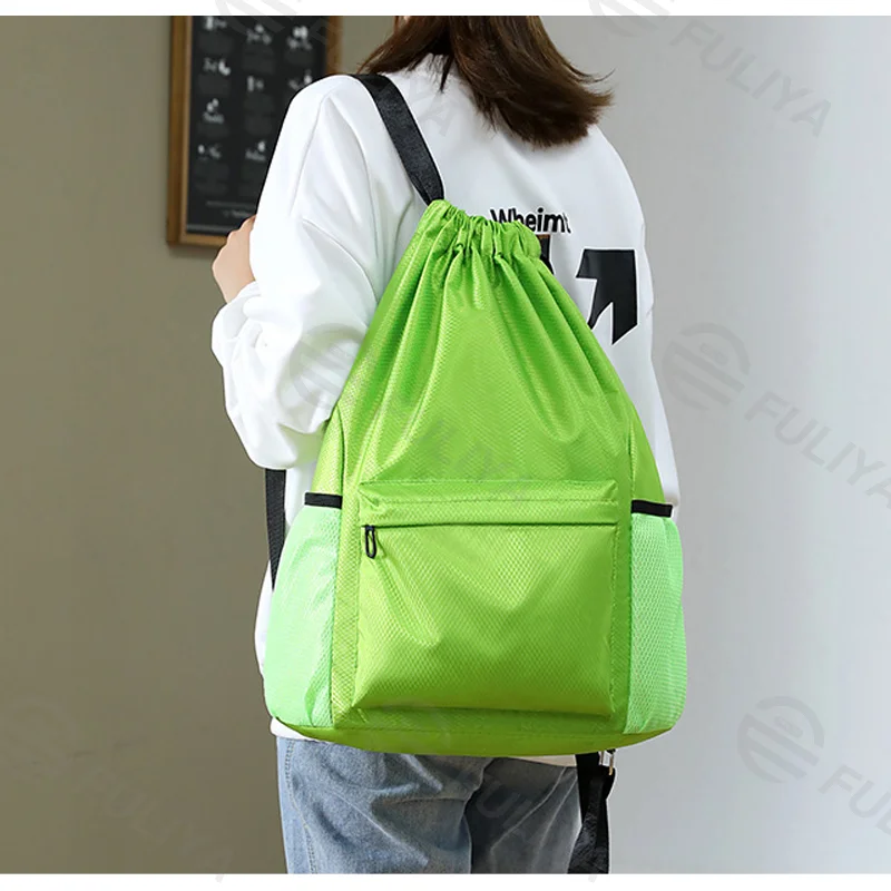Guangzhou Fuliya Industry Co.,Ltd C-80957 Lightweight portable swim & gym bag with internal wet/dry separation. Multi-purpose, fits swim gear or a basketball easily. For swimming, fitness training, and casual daily use.