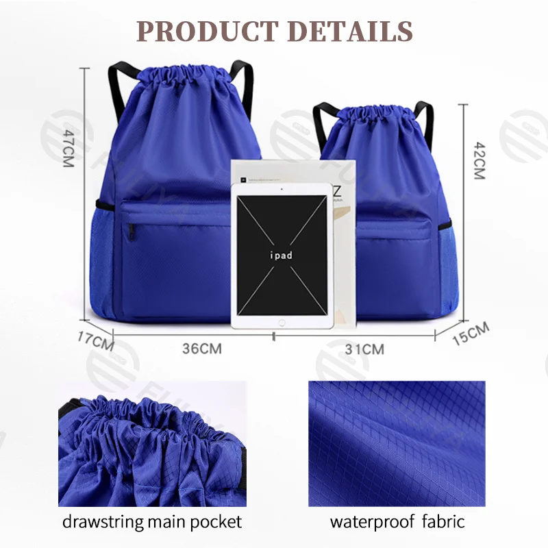 Guangzhou Fuliya Industry Co.,Ltd C-80957 Lightweight portable swim & gym bag with internal wet/dry separation. Multi-purpose, fits swim gear or a basketball easily. For swimming, fitness training, and casual daily use.