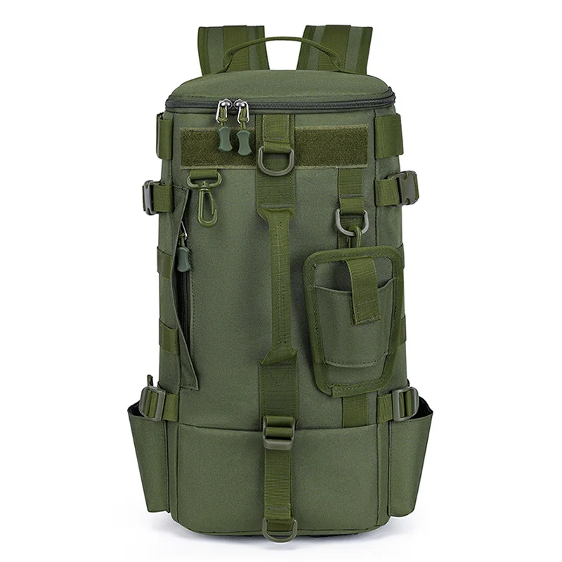 Guangzhou Fuliya Industry Co.,Ltd C-80958 Large-capacity lure backpack with hidden straps (backpack/shoulder). Rod holes, multi-compartment storage, wet/dry separation, and water-resistant fabric. For fishing and outdoor.
