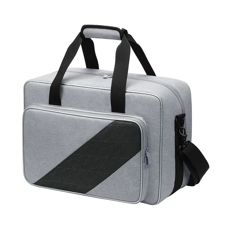 Guangzhou Fuliya Industry Co.,Ltd C-80978 Large-capacity PS5 storage bag with precise compartments. Features anti-slip pads, trolley sleeve, and hand/shoulder carry. Waterproof and portable. For gaming travel and daily storage.