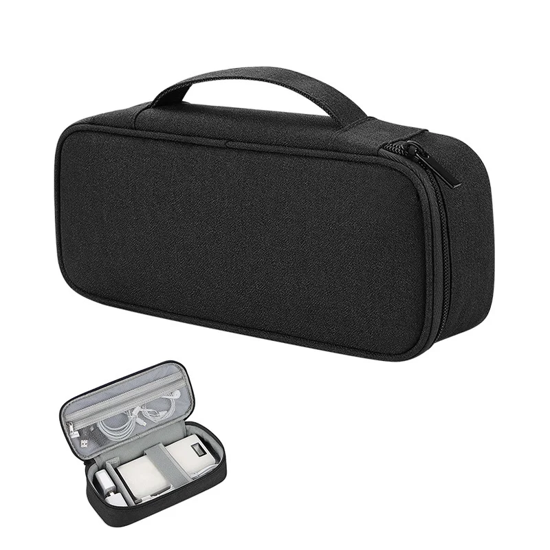 Guangzhou Fuliya Industry Co.,Ltd C-80979 Multi-functional digital accessory organizer (S/M/L). Flexible layout with Velcro dividers and mesh pockets, shockproof. Features a lanyard for carrying/hanging. For travel and daily organization.