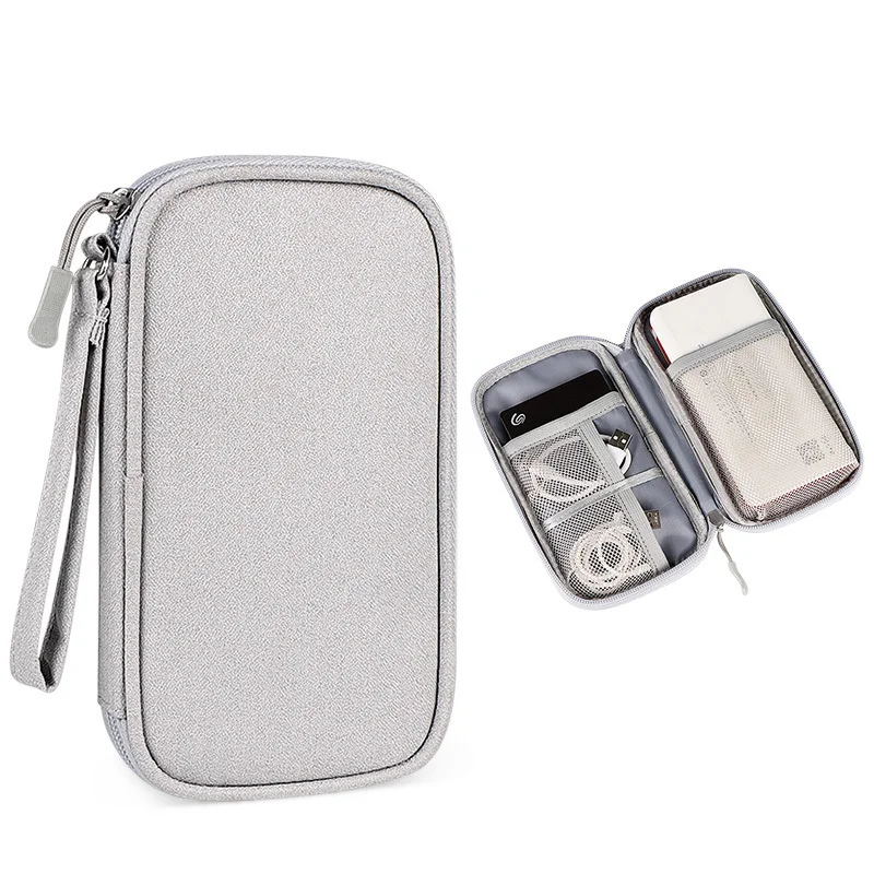 Guangzhou Fuliya Industry Co.,Ltd C-80979 Multi-functional digital accessory organizer (S/M/L). Flexible layout with Velcro dividers and mesh pockets, shockproof. Features a lanyard for carrying/hanging. For travel and daily organization.