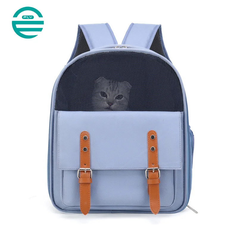 Guangzhou Fuliya Industry Co.,Ltd C-80991 Large-capacity pet backpack with ergonomic design. Breathable mesh, wide opening, and anti-loss hook. For outdoor travel with pets.