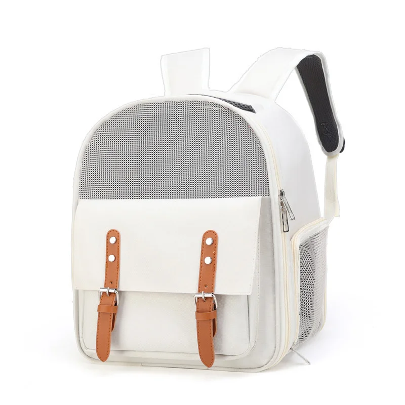 Guangzhou Fuliya Industry Co.,Ltd C-80991 Large-capacity pet backpack with ergonomic design. Breathable mesh, wide opening, and anti-loss hook. For outdoor travel with pets.