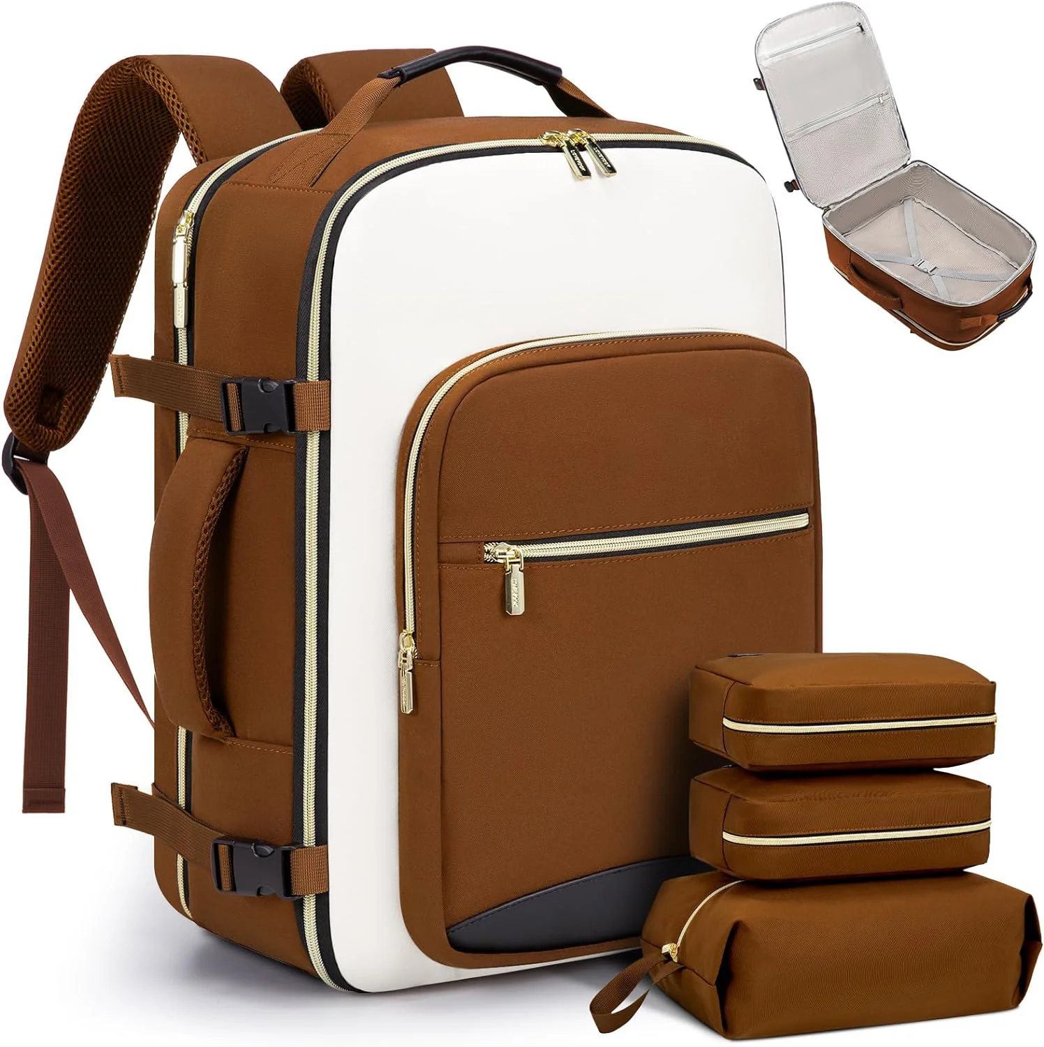 Guangzhou Fuliya Industry Co.,Ltd C-80999 40L large-capacity travel backpack with 180° clamshell opening, fits 17" laptop. Wet/dry separation, shoe bag, multi-purpose pouches, and TSA-friendly design. For business trips and leisure travel.